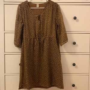 Old Navy Tan Black Dot Dress